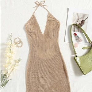 Knitted Halter Cover up dress